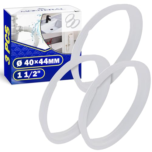 3 Stück Siphon Dichtung Ø 40 x 44 mm für Siphon 1 1/2" Waschbecken Hergestellt aus PVC - MONTERAL von MONTERAL