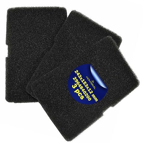 3 Stück Schwammfilter für Trockner für Beko für Smeg 2964840200 Hat die Größe 243 x 153 x 12 mm Flusenfilter Wäschetrockner mit Garantie 10 Jahre - Monteral 3 Stück Schwammfilter für Trockner für Beko für Smeg 2964840200 Hat die Größe 243 x 153 x 12 mm Flusenfilter Wäschetrockner mit Garantie 10 Jahre - Monteral von MONTERAL