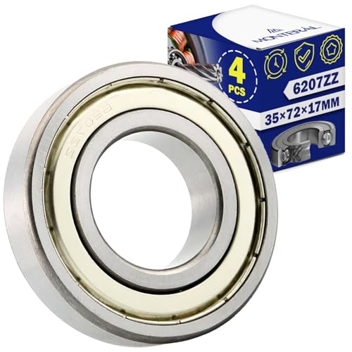 4 Stück Kugellager Universal 6207ZZ für den Motor mit Größe 35x72x17 mm - MONTERAL von MONTERAL