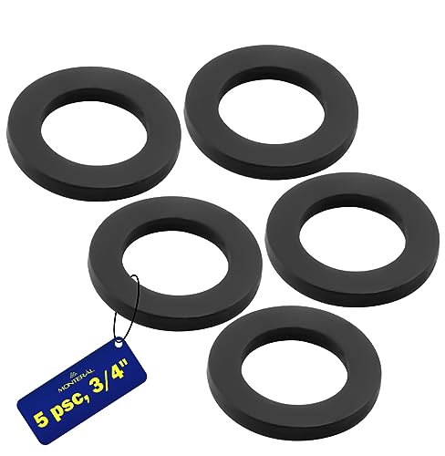 5 Stück Flachdichtung Gummi - für Zulaufschlauch mit 3/4 zoll Gewinde - Gummidichtung mit Garantie 10 Jahre - MONTERAL von MONTERAL