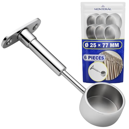 6 Stück Blindträger für Gardinenstangen, Ø 25 x 77 mm, verchromt, 10 Jahre Garantie MONTERAL 6 Stück Blindträger für Gardinenstangen, Ø 25 x 77 mm, verchromt, 10 Jahre Garantie MONTERAL von MONTERAL