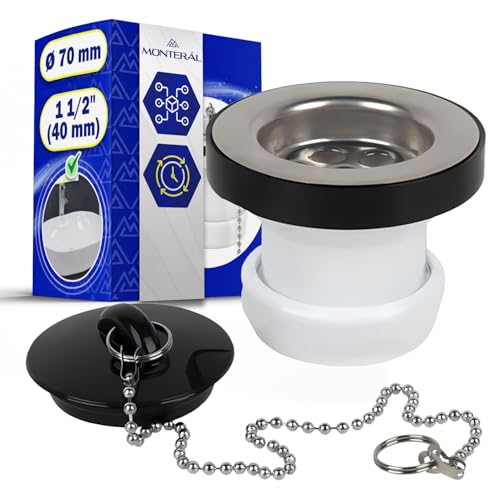 Ablassventil für Waschbecken oder Bidet Ø 70 mm und Gewinde 1 1/2" 40 mm - Garantie 10 Jahre - MONTERAL von MONTERAL