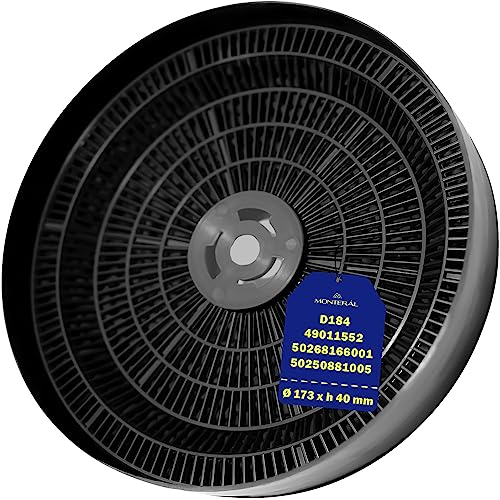 Aktivkohlefilter Typ A für Dunstabzugshaube Ø 173 x h 40 mm D184 49011552 50268166001 50250881005 für Elica Turboair für Electrolux Garantie 10 Jahre - MONTERAL von MONTERAL