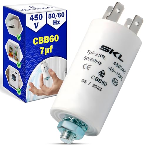 Anlaufkondensator für die Waschmaschine CBB60 Ø 30 mm Länge 57 mm mit einer Maximalen Spannung von 450V und einer Kapazität von 7uF - Garantie 10 Jahre - MONTERAL Anlaufkondensator für die Waschmaschine CBB60 Ø 30 mm Länge 57 mm mit einer Maximalen Spannung von 450V und einer Kapazität von 7uF - Garantie 10 Jahre - MONTERAL von MONTERAL