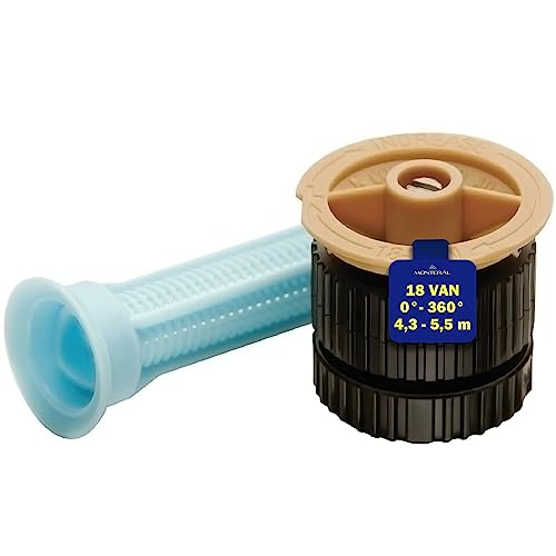 Bewässerung Sprinkler 18 Van für Bewässerungssystem Garten mit Einstellbarem Bewässerungssektor von 0° bis 360° und Einer Reichweite von bis zu 4,3-5,5 m Garantie 10 Jahre - MONTERAL von MONTERAL