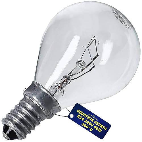 MONTERAL Glühbirne E14 für Backofen - 220V 40W 300°С - Backofenlampe in Form einer Kugel - mit dem Originalcode 00057874 057874 passend für Bosch von MONTERAL