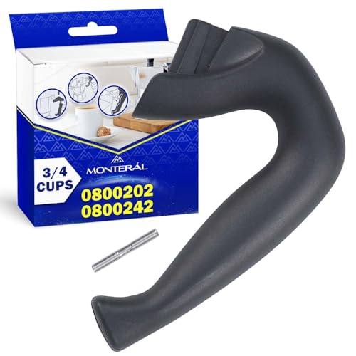 Griff für Espressokocher mit Stift mit Originalcode 0800202 0800242 für Bialetti Moka Express 3/4 Tassen - Garantie 10 Jahre - MONTERAL von MONTERAL