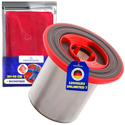 HEPA Filter für Akku Staubsauger mit dem Originalcode 12040193 für Bosch Unlimited 7 - Komplett mit Microfasertuch – MADE IN GERMANY - MONTERAL von MONTERAL