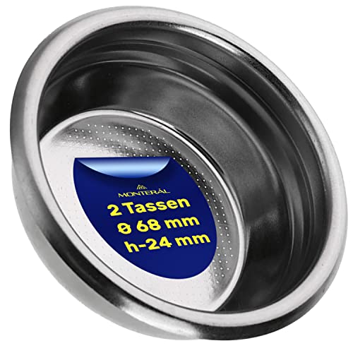Kaffeefilter Edelstahl 2 Tasse in der Größe Ø 68 mm h-24 mm - für Gaggia - Passend für alle Modelle - Kaffeesieb ist Geeignet Als Siebträger Zubehör - Garantie 10 Jahre - MONTERAL Kaffeefilter Edelstahl 2 Tasse in der Größe Ø 68 mm h-24 mm - für Gaggia - Passend für alle Modelle - Kaffeesieb ist Geeignet Als Siebträger Zubehör - Garantie 10 Jahre - MONTERAL von MONTERAL