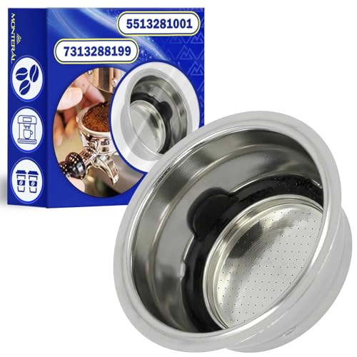 Kaffeemaschine Filter mit Zwei Siebböden mit Originalcode 5513281001 7313288199 für DeLonghi - Garantie 10 Jahre - MONTERAL von MONTERAL