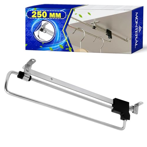 Kleiderstange Ausziehbar Schrank 250 mm - Ausziehbare Kleiderstange aus Stahl Gefertigt Geeignet für Verschiedene Schränke Typen - Garantie 10 Jahre - MONTERAL Kleiderstange Ausziehbar Schrank 250 mm - Ausziehbare Kleiderstange aus Stahl Gefertigt Geeignet für Verschiedene Schränke Typen - Garantie 10 Jahre - MONTERAL von MONTERAL