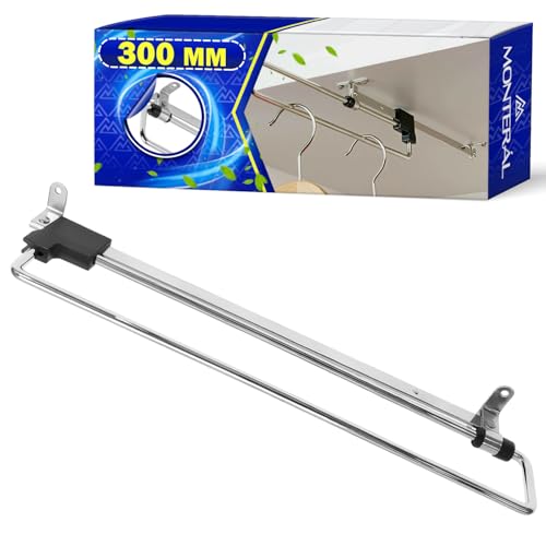 Kleiderstange Ausziehbar Schrank 300 mm - Ausziehbare Kleiderstange aus Stahl Gefertigt Geeignet für Verschiedene Schränke Typen - Garantie 10 Jahre - MONTERAL von MONTERAL