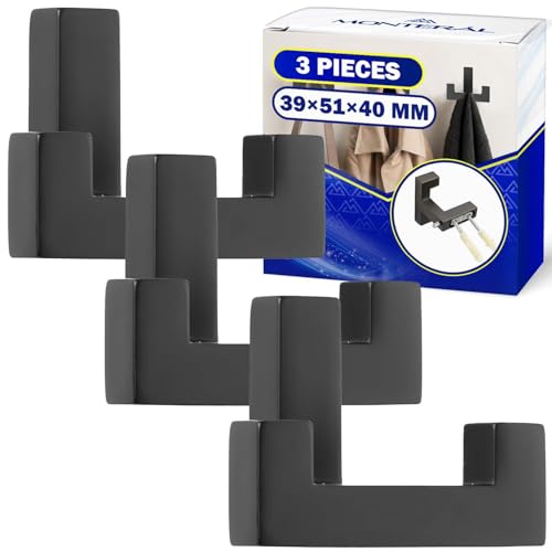 MONTERAL 3 Stück Möbelhaken mit zwei Haken, 39 x 51 x 40 mm, Schwarz MONTERAL 3 Stück Möbelhaken mit zwei Haken, 39 x 51 x 40 mm, Schwarz von MONTERAL