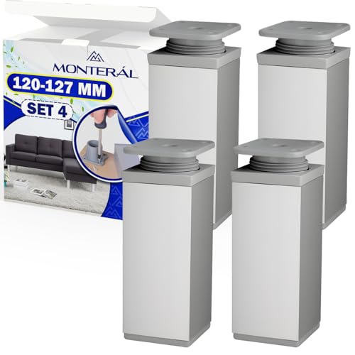 MONTERAL 4 Stück Möbelbeine, 120 mm, aus Aluminium, 10 Jahre Garantie MONTERAL 4 Stück Möbelbeine, 120 mm, aus Aluminium, 10 Jahre Garantie von MONTERAL