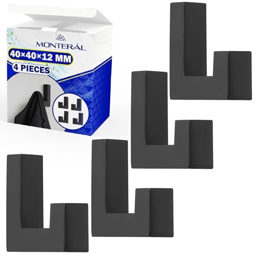 MONTERAL 4 Stück Möbelhaken, 40 x 40 x 12 mm, schwarz, 10 Jahre Garantie MONTERAL 4 Stück Möbelhaken, 40 x 40 x 12 mm, schwarz, 10 Jahre Garantie von MONTERAL