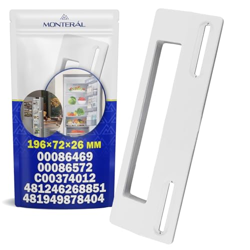 MONTERAL Gefrierschrank und Kühlschrank Griff Universal Befestigungslöcher 82-163 mm Größe 196 x 72 mm - Set Enthält 2 Kappen und 2 Schrauben - Garantie 10 Jahre MONTERAL Gefrierschrank und Kühlschrank Griff Universal Befestigungslöcher 82-163 mm Größe 196 x 72 mm - Set Enthält 2 Kappen und 2 Schrauben - Garantie 10 Jahre von MONTERAL