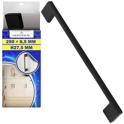 MONTERAL Griff für Küchenschränke 290 x 8,5 mm H27,5 mm Abstand der Befestigungslöcher 256 mm - Küchengriffe und Schrankgriffe Hergestellt aus Aluminium in der Farbe Schwarz - Garantie 10 Jahre MONTERAL Griff für Küchenschränke 290 x 8,5 mm H27,5 mm Abstand der Befestigungslöcher 256 mm - Küchengriffe und Schrankgriffe Hergestellt aus Aluminium in der Farbe Schwarz - Garantie 10 Jahre von MONTERAL