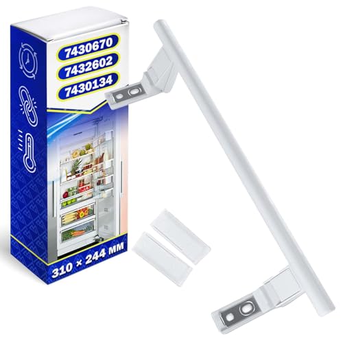 MONTERAL Gefrierschränke Kühlschrank Griff Universal mit 2 Kappen Befestigungslöcher 244 mm Größe 310 x 113 mm mit dem Originalcode 7432602 7425670 742567000 für Liebherr - Garantie 10 Jahre von MONTERAL