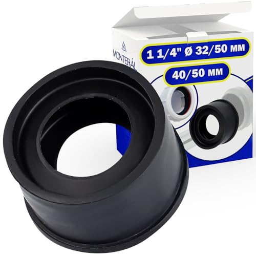 Muffe zum Anschluss des Siphon Dichtung an die Rohr HT 1 1/4" Ø 32/50 mm für Verbindung 40/50 mm - MONTERAL Muffe zum Anschluss des Siphon Dichtung an die Rohr HT 1 1/4" Ø 32/50 mm für Verbindung 40/50 mm - MONTERAL von MONTERAL