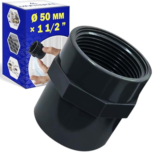 PVC Fitting 50mm x 1 1/2” mit Innengewinde zum Verbinden PVC Rohr - MONTERAL von MONTERAL