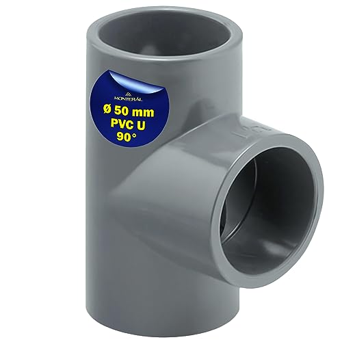 Fitting PVC U mit 90 Grad Winkel Ø 50 mm - Klebemuffe von Drei Rohre - Garantie 10 Jahre - MONTERAL von MONTERAL