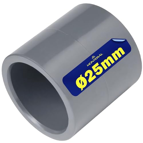 Rohrverbinder Muffe PVC U Ø 25 mm die Klebemuffe Wird zur Verbindung Zweier Rohre Verwendet - Garantie 10 Jahre - MONTERAL von MONTERAL