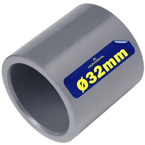 Rohrverbinder Muffe PVC U Ø 32 mm die Klebemuffe Wird zur Verbindung Zweier Rohre Verwendet - Garantie 10 Jahre - MONTERAL von MONTERAL