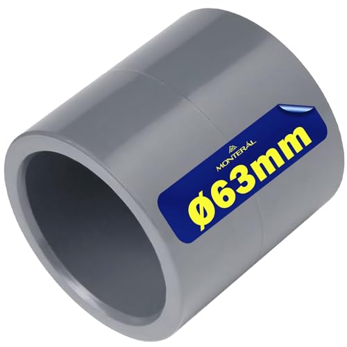 Rohrverbinder Muffe PVC U Ø 63 mm die Klebemuffe Wird zur Verbindung Zweier Rohre Verwendet - Garantie 10 Jahre - MONTERAL von MONTERAL