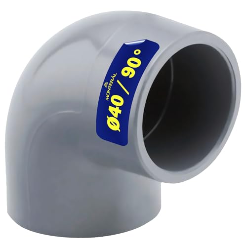 Rohrverbinder PVC U mit 90 Grad Winkel Ø 40 mm die Klebemuffe Wird zur Verbindung Zweier Rohre Verwendet - Garantie 10 Jahre - MONTERAL von MONTERAL