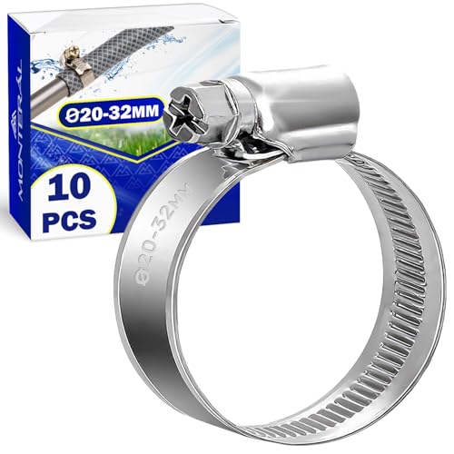 Schlauchschellen Edelstahl Ø20-32 mm set 10 Stück Weite 9 mm Schlauchklemme für Pool Garten KFZ & Waschmaschine geeignet - Monteral Schlauchschellen Edelstahl Ø20-32 mm set 10 Stück Weite 9 mm Schlauchklemme für Pool Garten KFZ & Waschmaschine geeignet - Monteral von MONTERAL