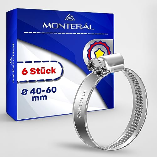 Schlauchschellen Ø 40-60 mm 9 mm Schlauchklemmen Set 6 Stück - Monteral von MONTERAL