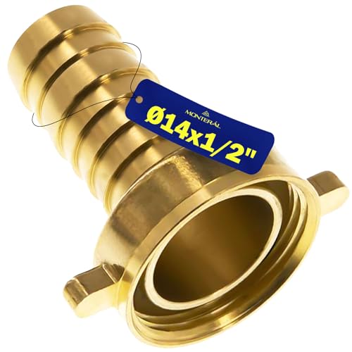 Schlauchtülle aus Messing für Anschlussschlauch mit Durchmesser Ø 14 mm und Innengewinde 1/2” - Garantie 10 Jahre - MONTERAL von MONTERAL