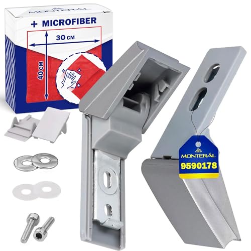 Set Scharniere für Türgriff Kühlschrank 9590178 9590124 für Liebherr - Kit Enthält ein Microfasertuch - Garantie 10 Jahre - MONTERAL von MONTERAL
