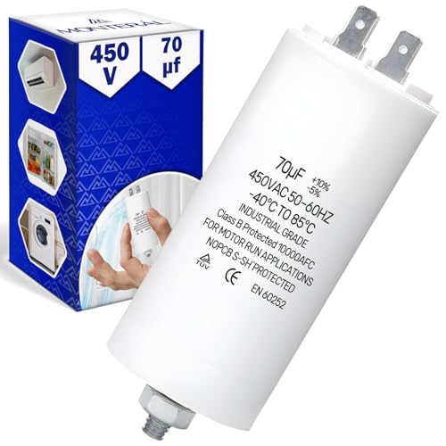 Universal Kondensator 70µf mit Spannung 450V Anlaufkondensator mit Frequenz 50/60Hz mit einer Betriebstemperatur von -40 bis +85°C - MONTERAL Universal Kondensator 70µf mit Spannung 450V Anlaufkondensator mit Frequenz 50/60Hz mit einer Betriebstemperatur von -40 bis +85°C - MONTERAL von MONTERAL