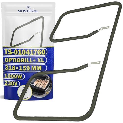 MONTERAL Unteres Heizelement für Kontaktgrill 1000W 230V 318x159 mm mit dem Originalcode TS-01041760 für Tefal OptiGrill+ XL - Garantie 10 Jahre von MONTERAL