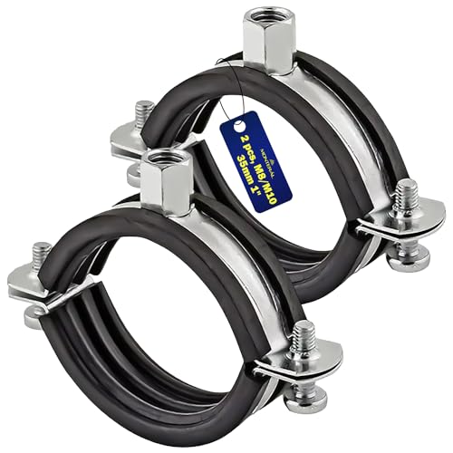 Verstärkte Rohrschellen M8/M10 mit Gummidichtung und mit Durchmesser Ø35 mm oder 1 zoll - Satz mit 2 Stück - Garantie 10 Jahre - MONTERAL von MONTERAL