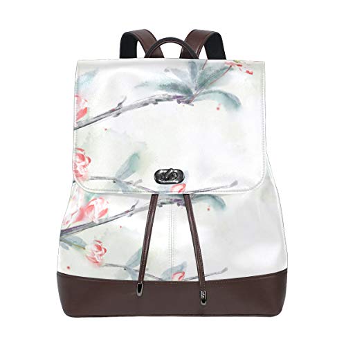 MONTOJ Antik Begonien Blumen Leder Reisetasche Campus Rucksack von MONTOJ