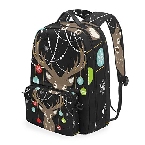 MONTOJ Christmas Elk Campus Rucksack mit abnehmbarer Kreuztasche von MONTOJ