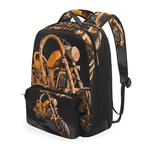 MONTOJ Coole Holz Motorrad Reisetasche mit Cross Bag Campus Rucksack von MONTOJ