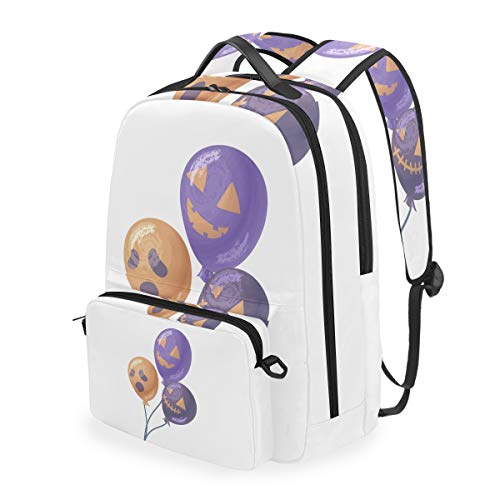 MONTOJ Gruselige Halloween Ballon Reisetasche mit Kreuztasche Campus Rucksack von MONTOJ