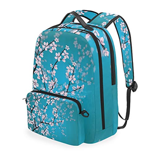 MONTOJ Japanische Sakura-Blumen Kirschblüten Campus Rucksack mit abnehmbarer Kreuztasche von MONTOJ