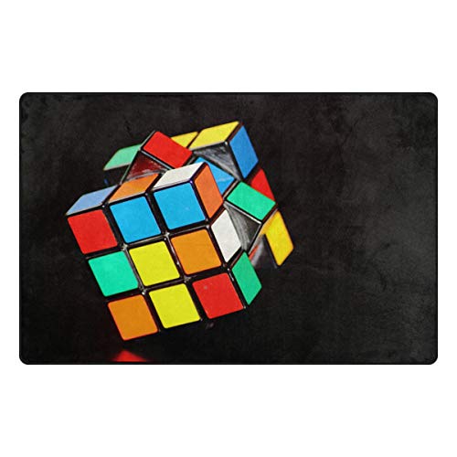 MONTOJ Magic Cube Puzzle Play Muster Schuhschaber Matte Bereich Teppiche Super Weiche Bodenmatte für Wohnzimmer Schlafzimmer Heimdekoration Teppich von MONTOJ