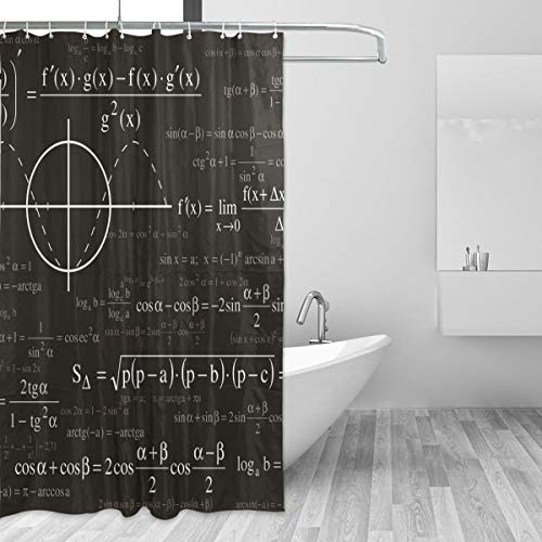 MONTOJ Mathematik und Physik Formel Home Decor Duschvorhang Badvorhang Stoff Badezimmer Dekor Set mit Haken 177,8 cm langlebig und super wasserdicht 1 Panel 167,6 x 182,9 cm von MONTOJ