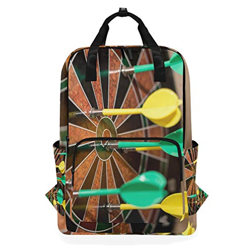 MONTOJ Reiserucksack, Grün und Gelb Darts On Dartboard Schulrucksack von MONTOJ