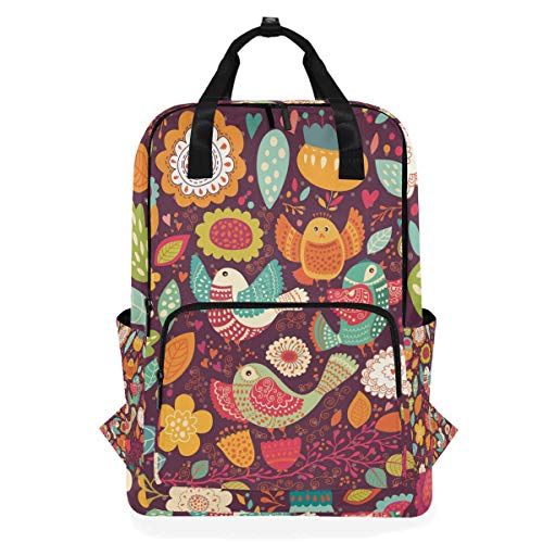 MONTOJ Reiserucksack Cartoon Vogel und Blumen Schulrucksack von MONTOJ