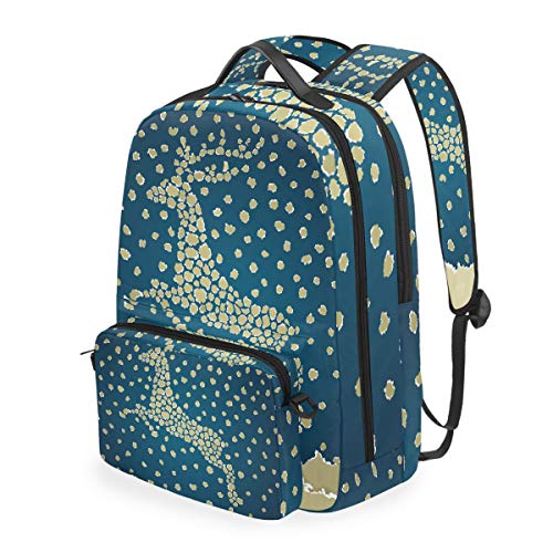 MONTOJ Snowflake Christmas Deer Campus Rucksack mit abnehmbarer Kreuztasche von MONTOJ