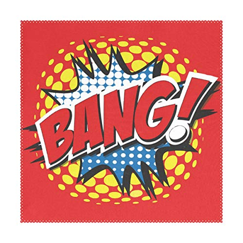 Montoj Amazing Bang! Comic Word Tischset, waschbar, schmutzabweisend, 30,5 x 30,5 cm, Polyester, 1, 4 pc von MONTOJ