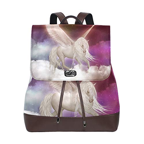 Montoj Angel-Reisetasche mit langem Haarmuster, Leder, Campus-Rucksack Montoj Angel-Reisetasche mit langem Haarmuster, Leder, Campus-Rucksack von MONTOJ
