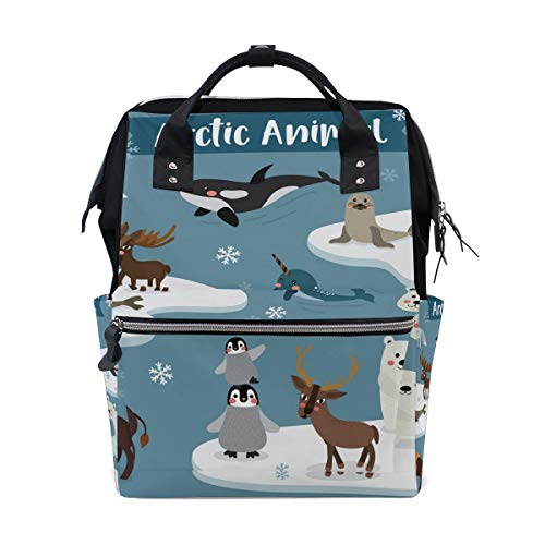 Montoj Arctic Animals Eisbär Wal Fox Adler Canvas Reisetasche Campus Rucksack von MONTOJ