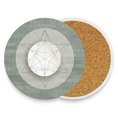 Montoj Art Pentagramm-Overlay-Muster, Untersetzer für Getränke, einzigartiges Geschenk für Freunde, saugfähige Untersetzer für Getränke, Holz, 1, 1 piece set von MONTOJ